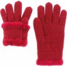 Children's gloves in plain knit with lurex wrist and teddy lining
