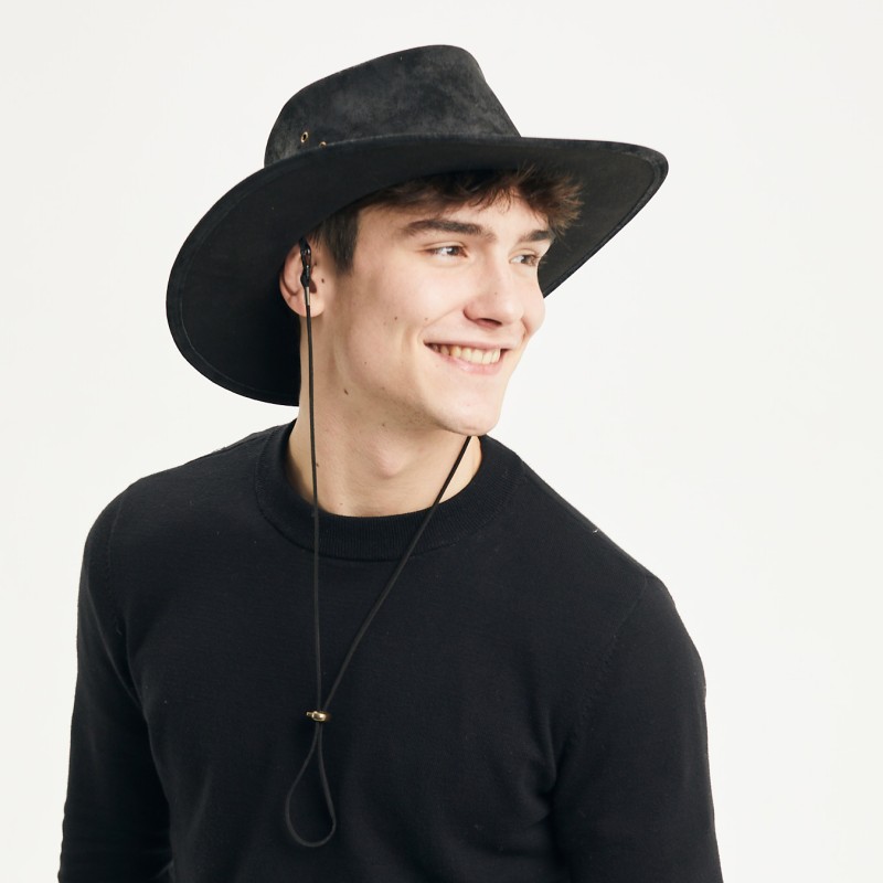 chapeau herman en cuir
