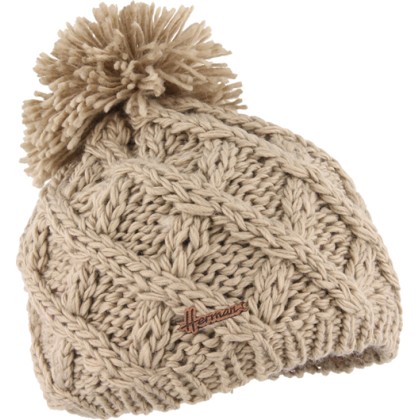 Bonnet enfant tricot losanges uni + pompon