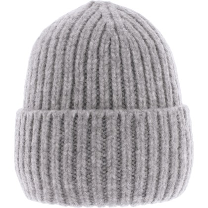 Plain chunky knit adult beanie with cuff