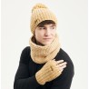 Plain adult mittens knitted with 80% recycled plastic thread. Lined in