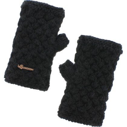 mitaines en maille torsadee coloris noir