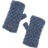 mitaines en maille torsadee coloris bleu jean denim