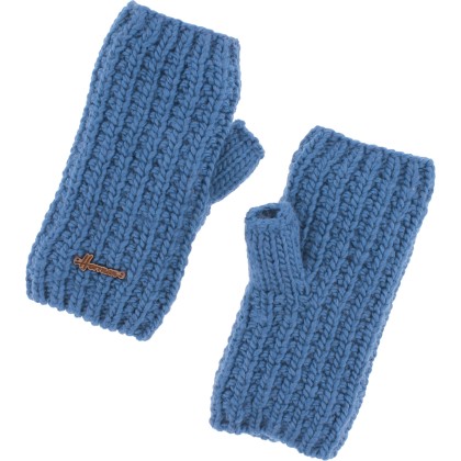 Plain adult mittens knitted with 80% recycled plastic thread. Lined in