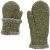 Women's plain knit mittens with lurex wrist and teddy plush lining