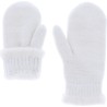 Women's plain knit mittens with lurex wrist and teddy plush lining