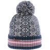 Set consisting of a cuffed beanie and yarn pompom, a 27x174cm scarf an