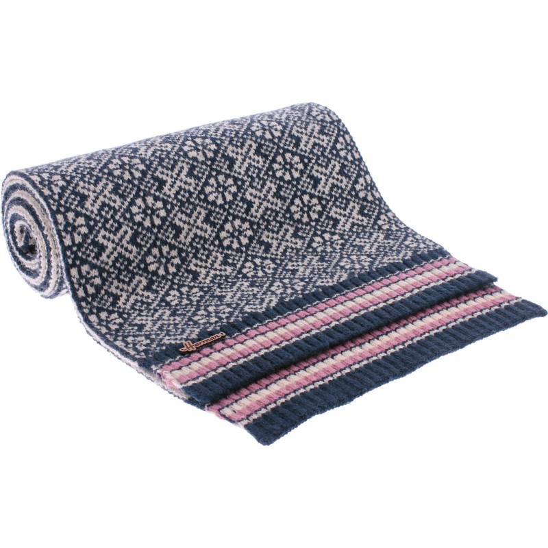 Set consisting of a cuffed beanie and yarn pompom, a 27x174cm scarf an