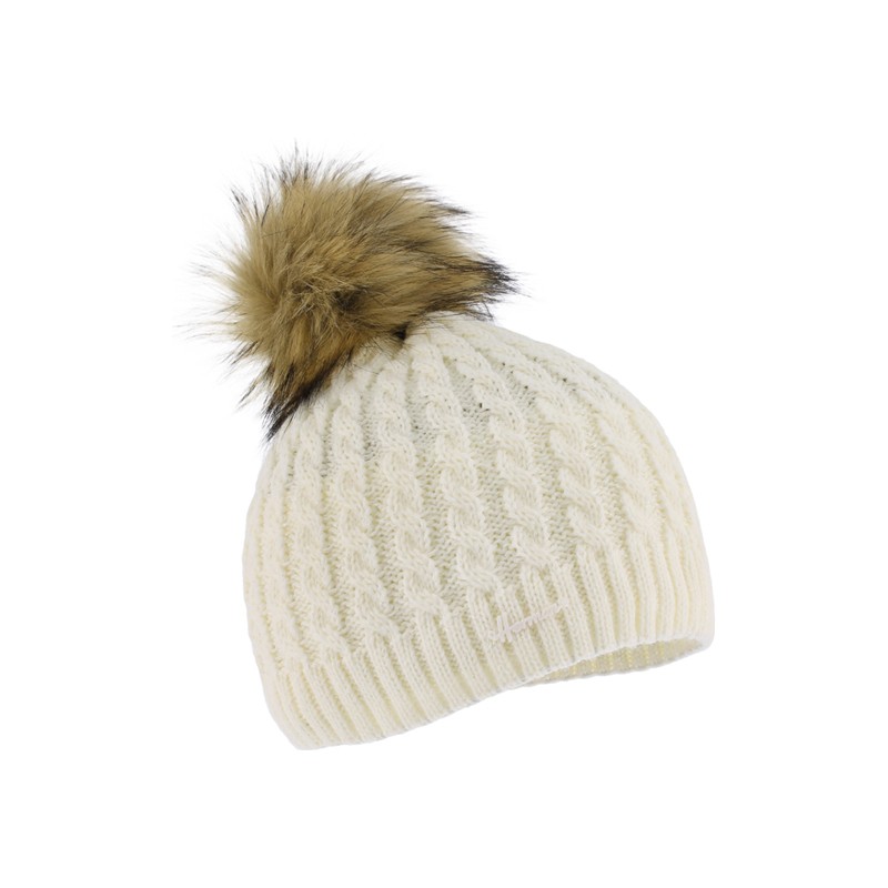 Beanie with fake fur pompom