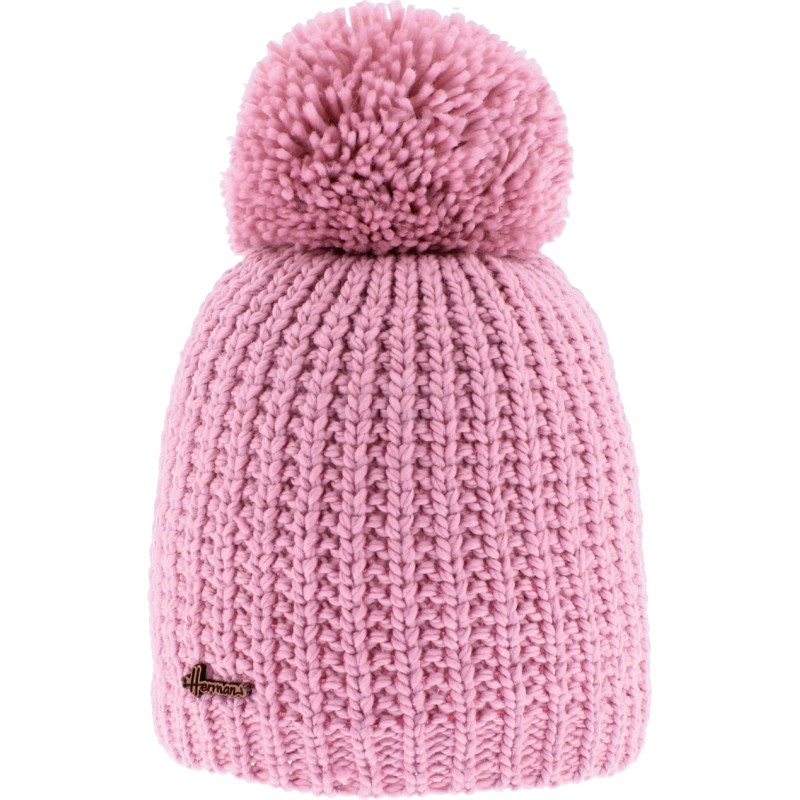 Plain adult hat knitted with 80% recycled plastic thread, with thread