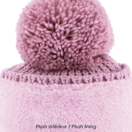 bonnet pompon avec doublure en plush