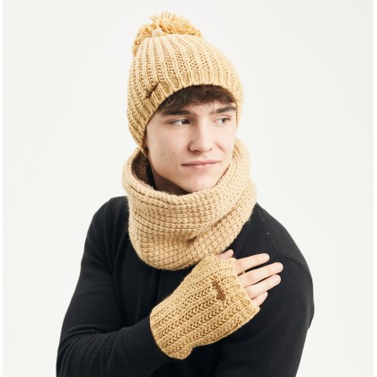 Cable-knit neck warmer with...