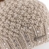 Knitted beanie with fake fur pompom