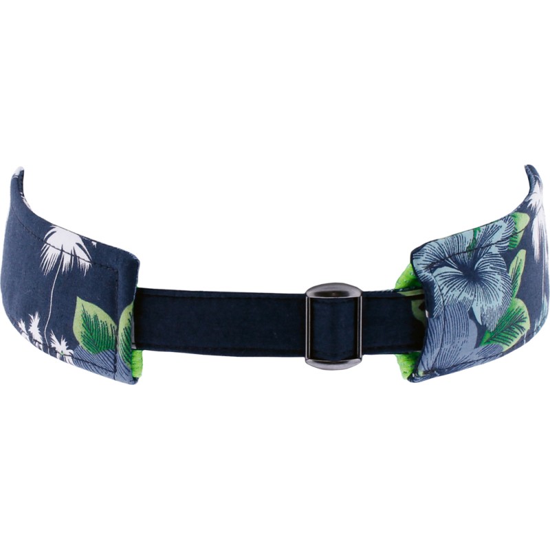 Visor with tropical pattern, with tightening buckle