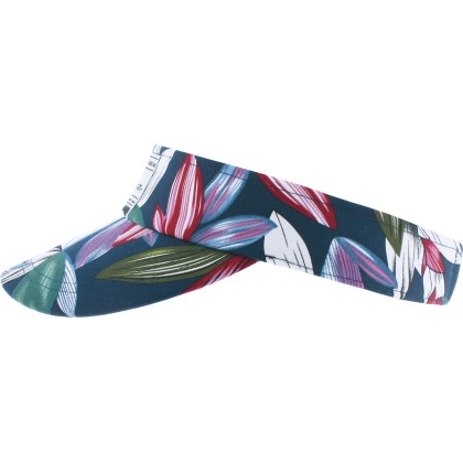 Visor with floral pattern, with tightening buckle