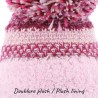 Bonnet chiné multicolore en maille tricoté main avec pompon multicolor