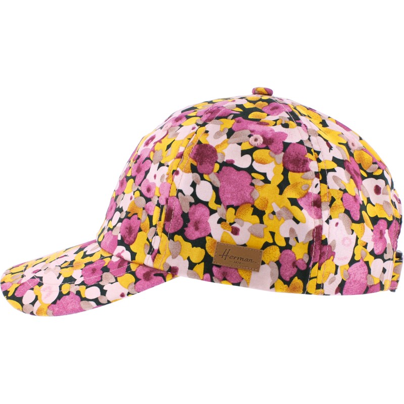 Casquette baseball à fleurs. Fermeture velcro