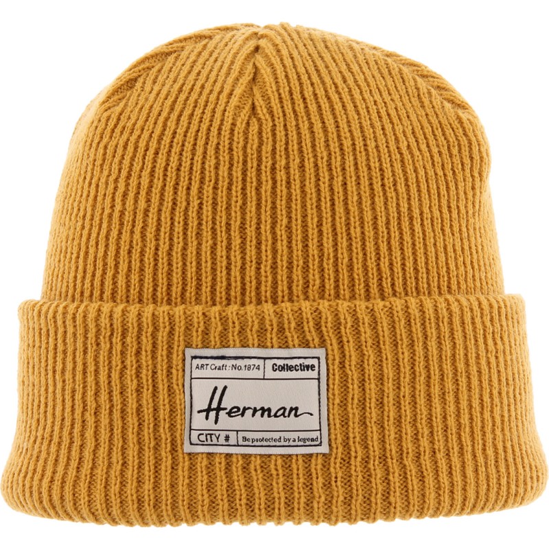 bonnet hiver moutarde