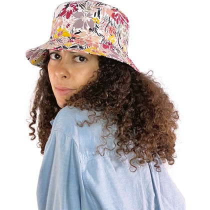 chapeau bob femme herman chapeau femme imprimé fleurs retro