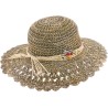 Natural straw capeline with pearls decoration