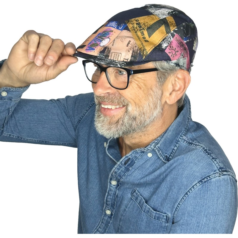 casquette homme motifs tissu