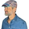 Flat cap with checked fabric
