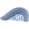 Plain color flat cap with pattern fabric on both side of the cap