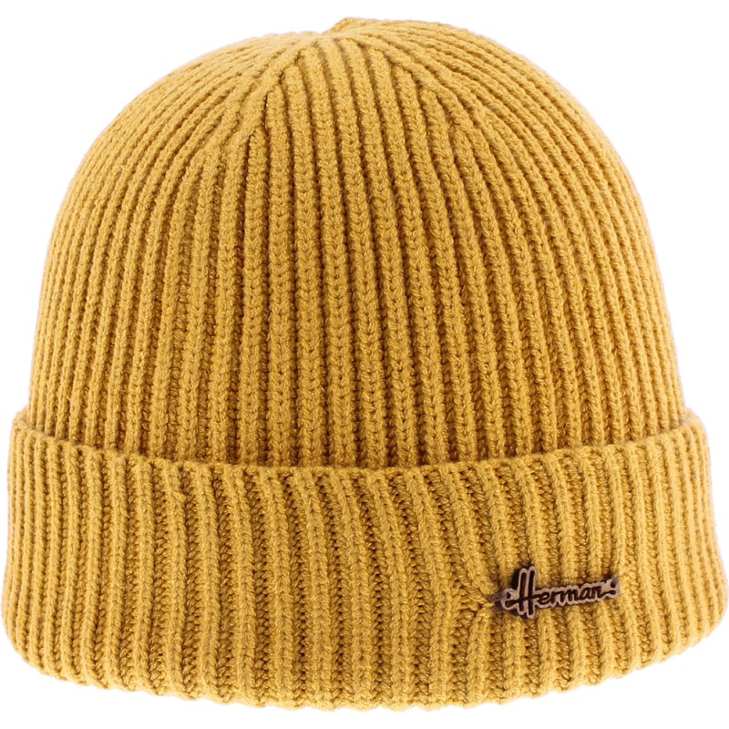 Plain short men's beanie with cuffs