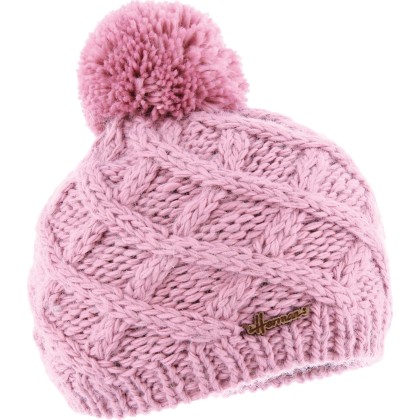 Bonnet enfant tricot losanges uni + pompon