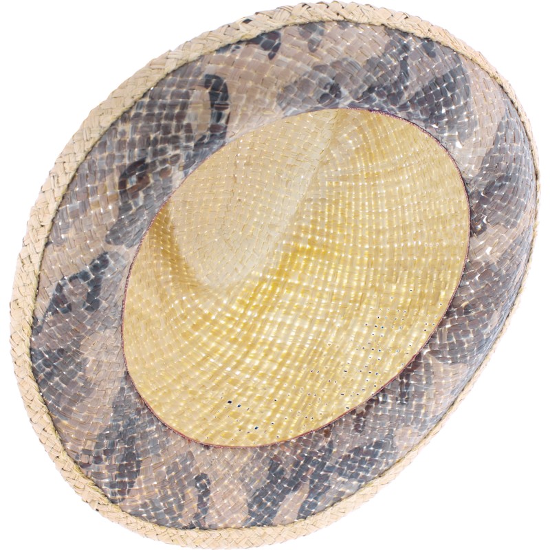 Raffia straw hat + plain colour ribbon