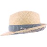 Raffia straw hat + plain colour ribbon