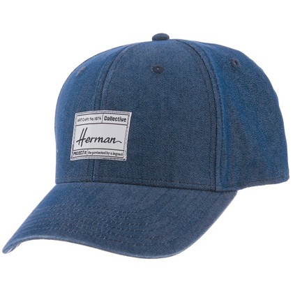 Casquette baseball en coton unie avec badge rectangulaire et dessous v