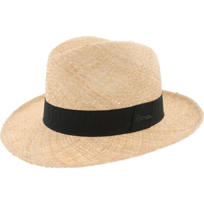 Chapeau paille rafia uni avec gros grain uni