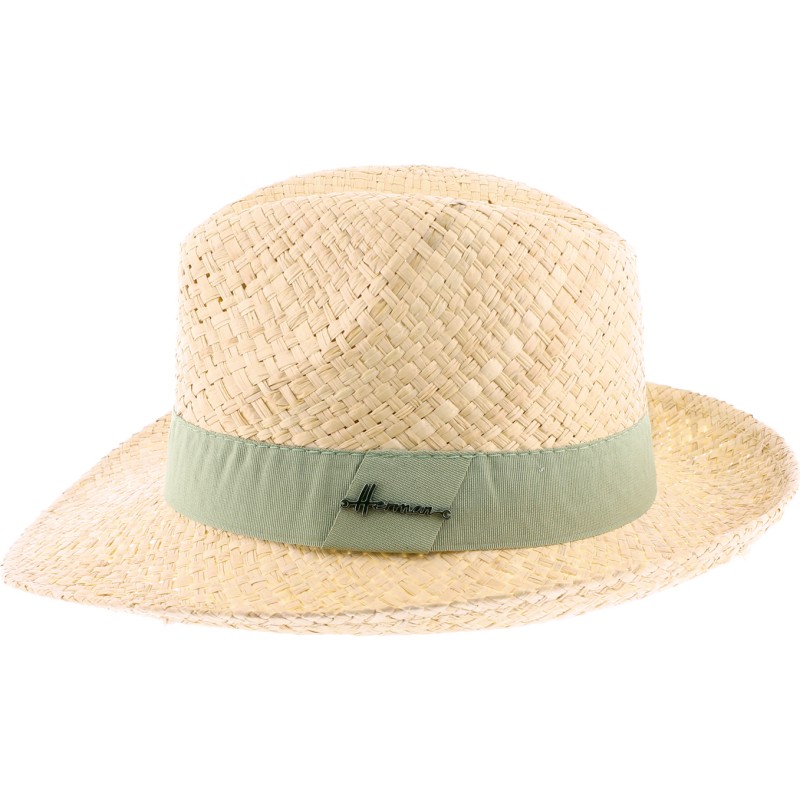 Chapeau paille rafia uni avec gros grain uni