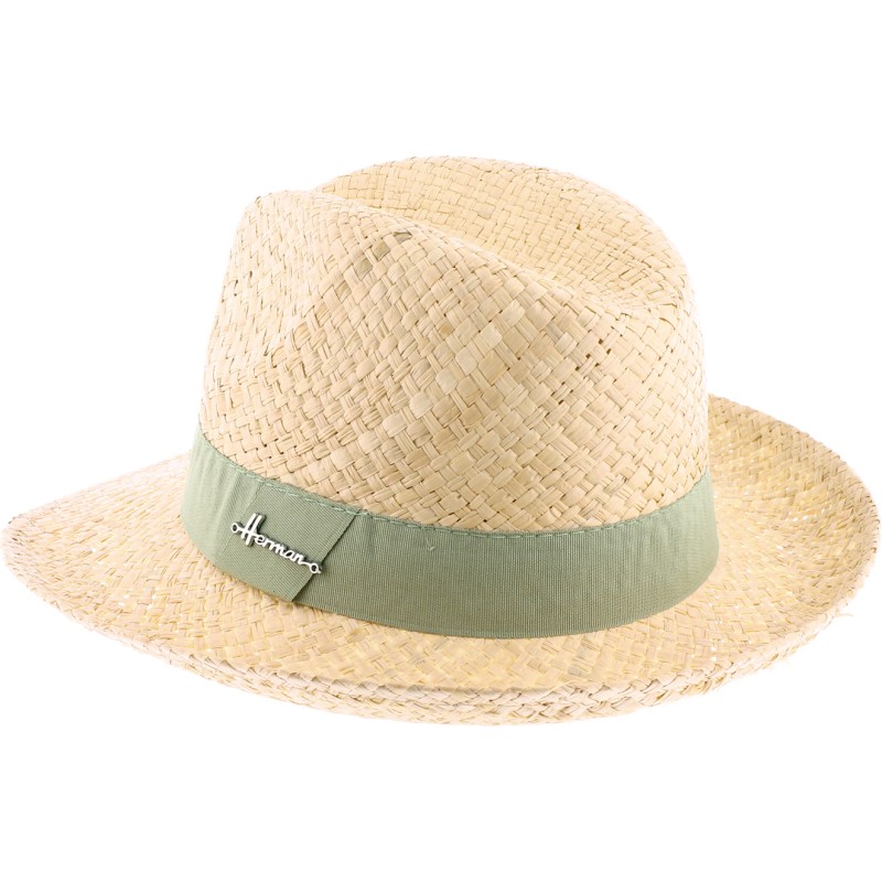 Chapeau paille rafia uni avec gros grain uni