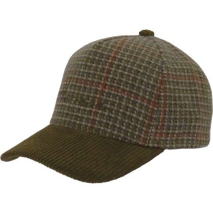 Casquette baseball bicolore en pied de poule.