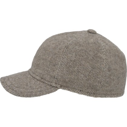 Casquette baseball en toile de laine unie avec cache-oreilles.
