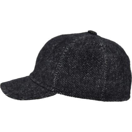 Casquette baseball en toile de laine unie avec cache-oreilles.