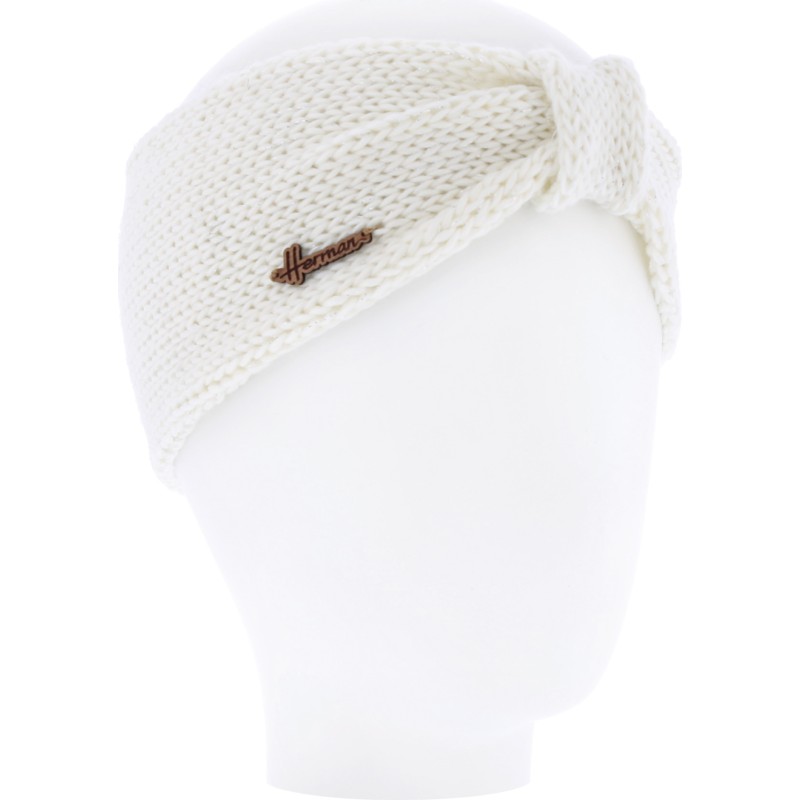 bandeau femme hiver herman en maille et fil lurex avec doublure en polaire