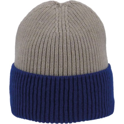 Bonnet adulte maille fine avec revers  bicolore