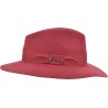 Wool felt hat with large, unstitched cut brim