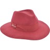 Wool felt hat with large, unstitched cut brim