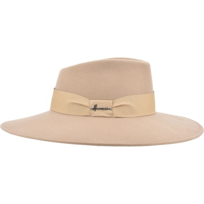 Chapeau à grand bord coupé cousu en feutre de laine uni.
