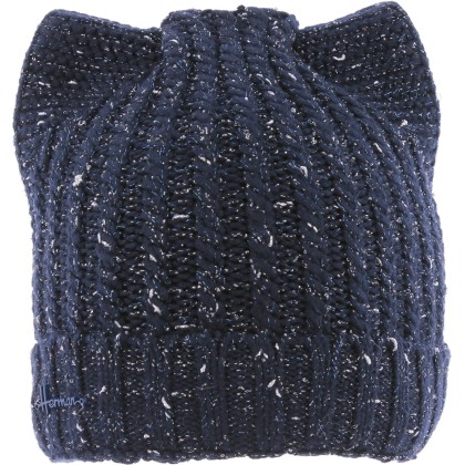 Bonnet uni avec fil lurex en forme de tête de chat doublé plush
