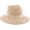 Chapeau en paille jonc de mer naturelle grand bord avec ruban et pipin