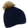 Beanie with fake fur pompom