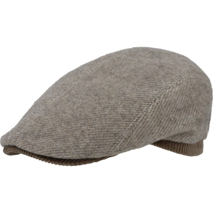 Casquette plate en toile de laine unie.