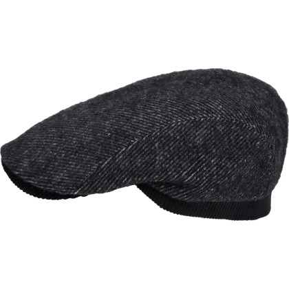 Flat cap in plain wool canvas.
