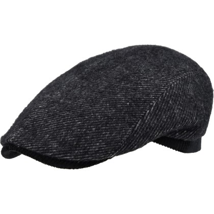 Flat cap in plain wool canvas.