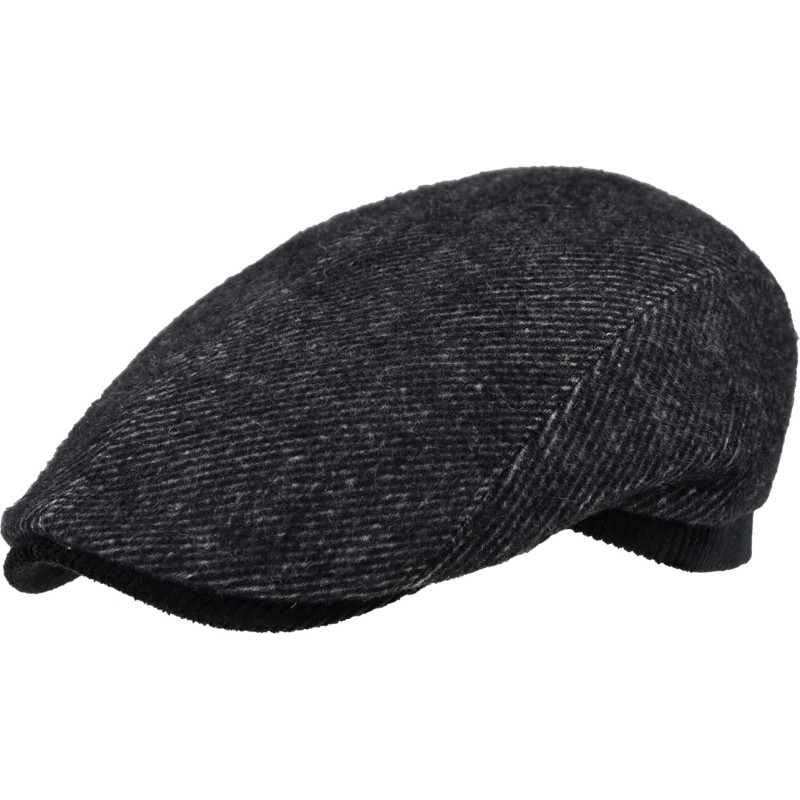 Flat cap in plain wool canvas.
